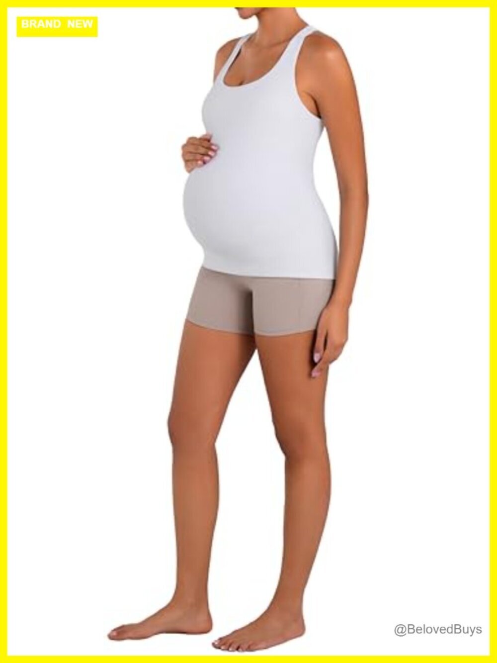 Maternity Tank Top with Built in Bra Sleeveless Racerback Cami - Picture 6 of 6